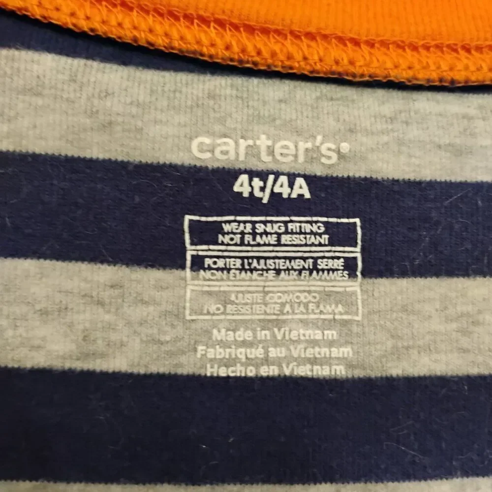 4T Carters Dinosaur Striped Pajama Top